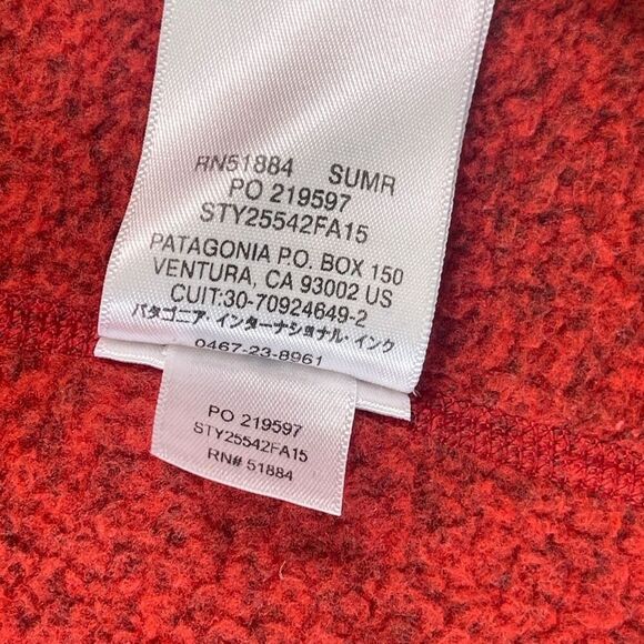 Patagonia Red Fleece Long Sleeve Mock Neck Better Sweater Zip Up Jacket Size XS - Picture 6 of 11